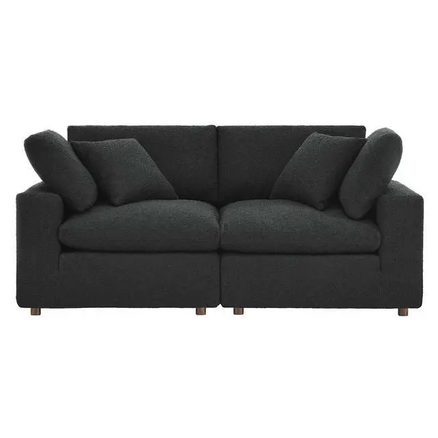 Alt view image 2 of 7 - Commix Down Filled Overstuffed Boucle Fabric Loveseat