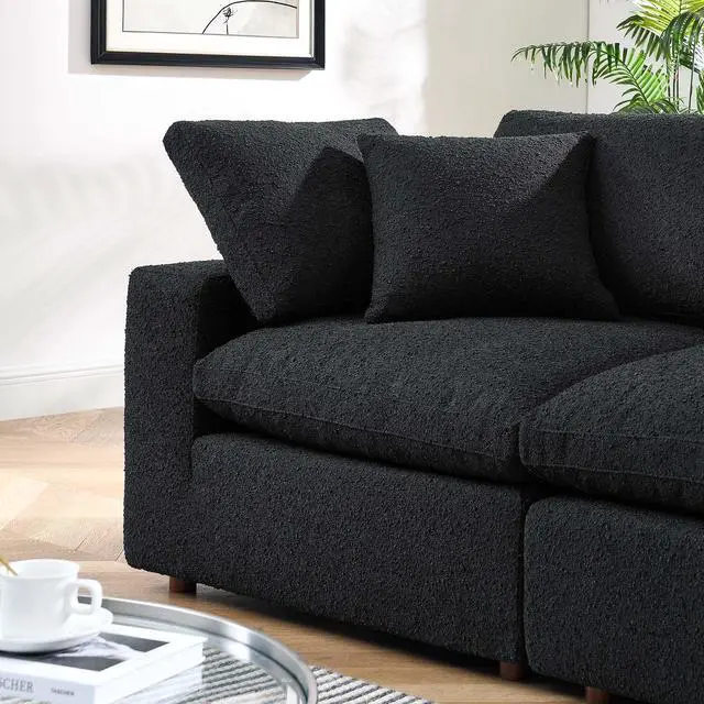 Alt view image 4 of 7 - Commix Down Filled Overstuffed Boucle Fabric Loveseat