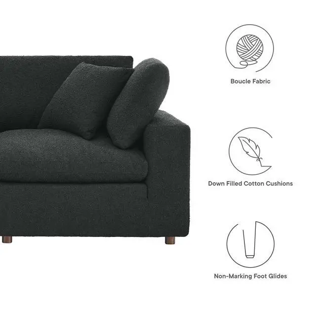 Alt view image 3 of 7 - Commix Down Filled Overstuffed Boucle Fabric Loveseat