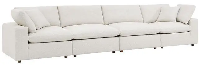Main image of Commix Down Filled Overstuffed Boucle Fabric 4-Seater Sofa