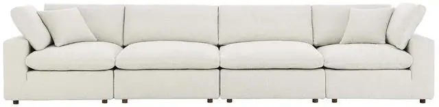 Alt view image 7 of 7 - Commix Down Filled Overstuffed Boucle Fabric 4-Seater Sofa