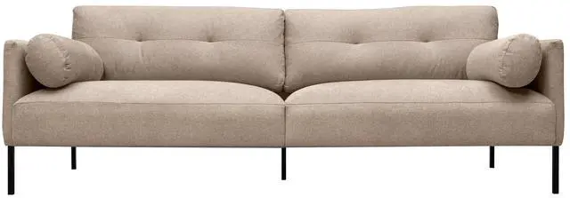 Main image of Michalina 84" Gray Fabric Sofa with Black Metal Legs