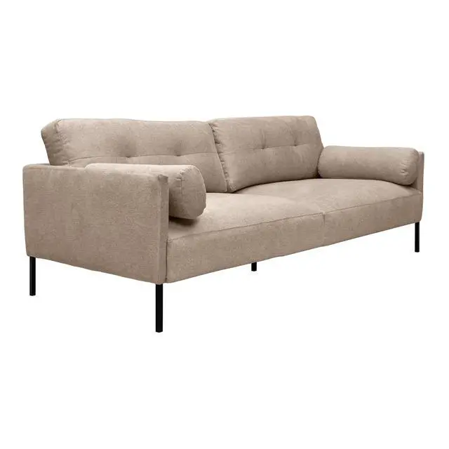 Alt view image 3 of 7 - Michalina 84" Gray Fabric Sofa with Black Metal Legs