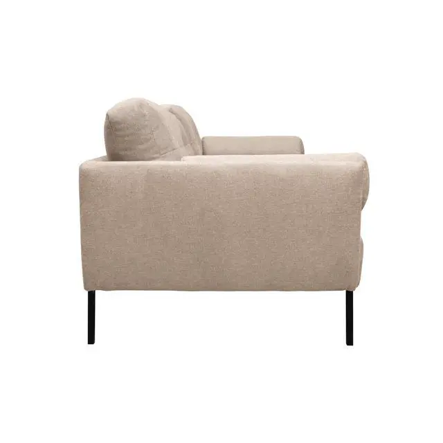 Alt view image 4 of 7 - Michalina 84" Gray Fabric Sofa with Black Metal Legs