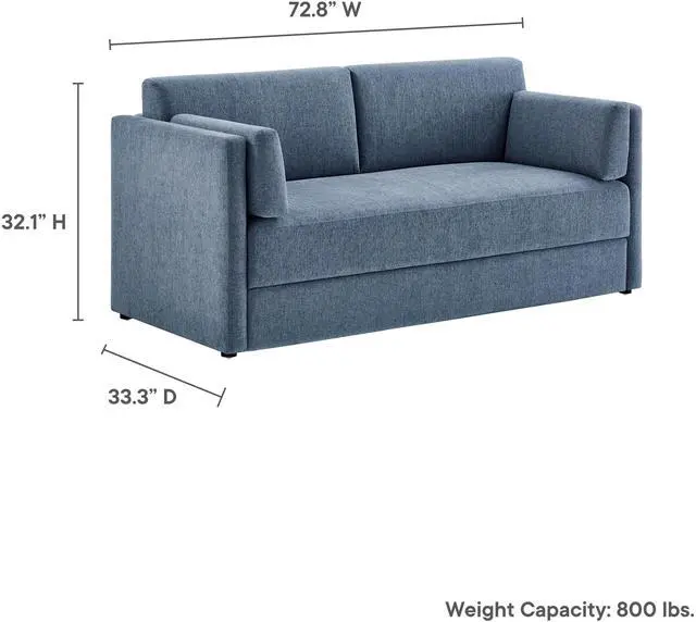 Alt view image 3 of 7 - Linden Upholstered Heathered Chenille Sofa by Modway