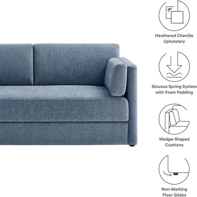 Alt view image 2 of 7 - Linden Upholstered Heathered Chenille Sofa by Modway