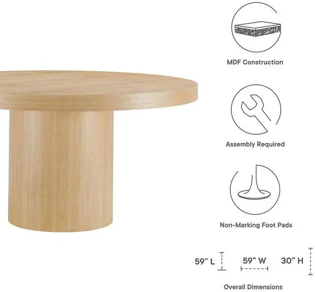 Alt view image 6 of 7 - Gratify 60" Round Dining Table