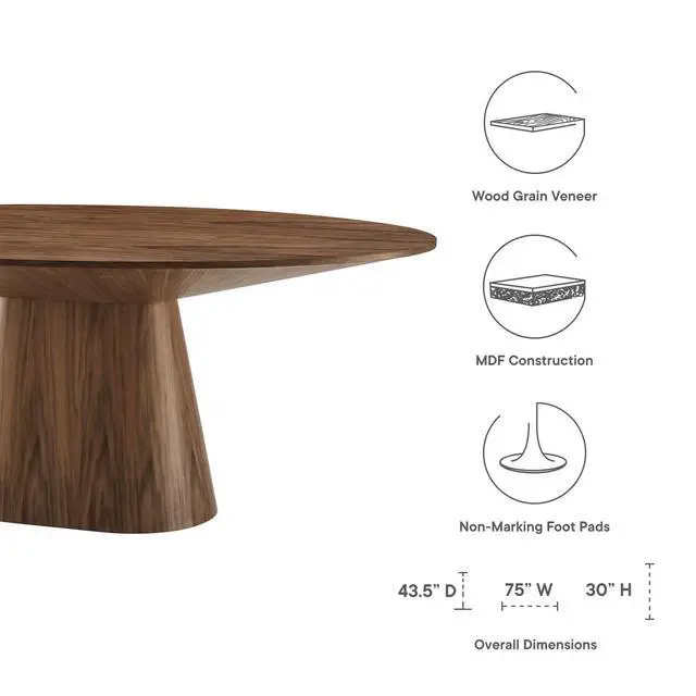 Alt view image 7 of 7 - Provision 75" Oval Dining Table White EEI-4912-WHI