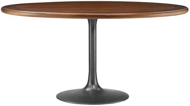 Main image of Lippa 60" Round Pedestal Solid Wood and Metal Dining Table by Modway