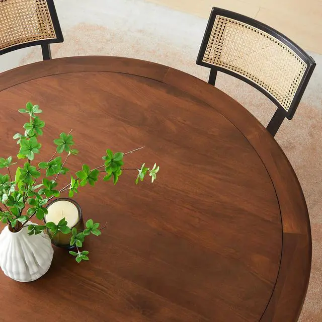 Alt view image 6 of 7 - Lippa 60" Round Pedestal Solid Wood and Metal Dining Table by Modway