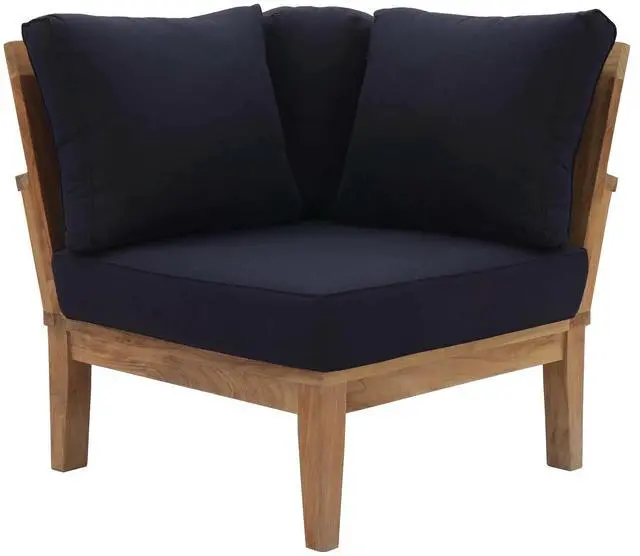 Main image of Marina Outdoor Patio Teak Corner Sofa by Modway EEI-1146-NAT-NAV-SET