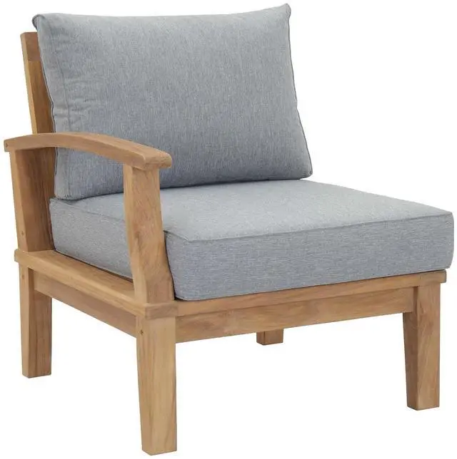 Alt view image 4 of 7 - Marina 6 Piece Outdoor Patio Teak Set by Modway EEI-1816-NAT-GRY-SET