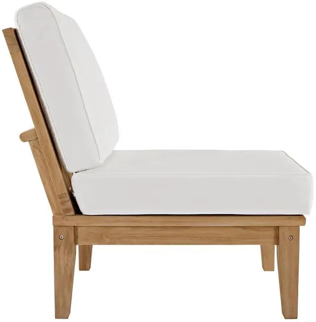 Alt view image 3 of 6 - Marina 3 Piece Outdoor Patio Teak Set by Modway EEI-1820-NAT-WHI-SET