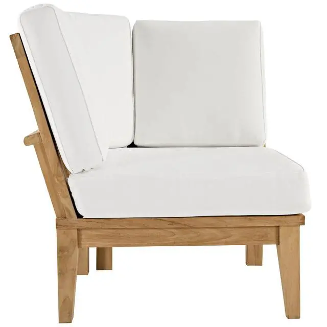 Alt view image 5 of 6 - Marina 3 Piece Outdoor Patio Teak Set by Modway EEI-1820-NAT-WHI-SET