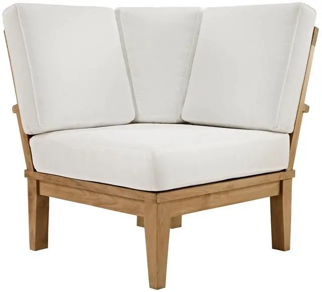Alt view image 4 of 6 - Marina 3 Piece Outdoor Patio Teak Set by Modway EEI-1820-NAT-WHI-SET