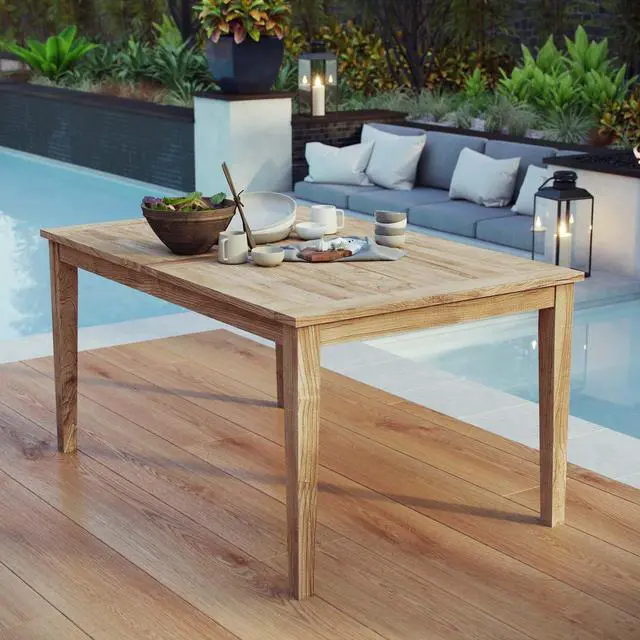 Alt view image 4 of 4 - Marina Outdoor Patio Teak Dining Table by Modway EEI-2716-NAT