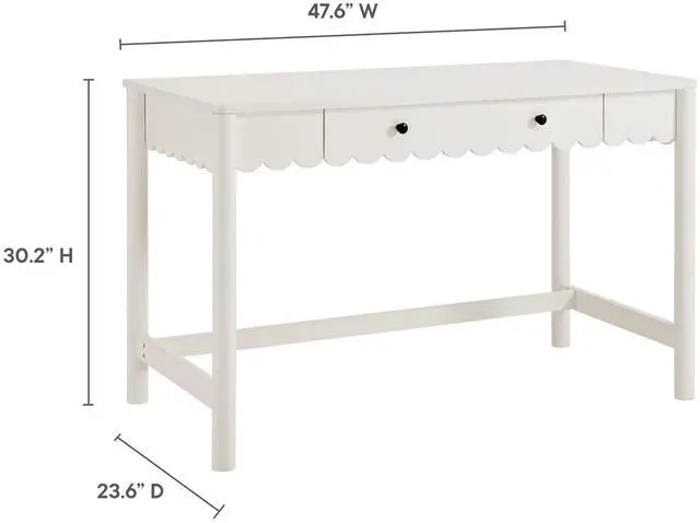 Alt view image 2 of 7 - Emmeline 1-Drawer Scallop Writing Desk by Modway