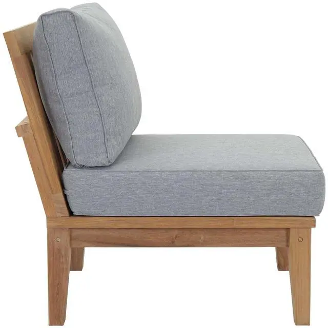Alt view image 5 of 7 - Marina 8 Piece Outdoor Patio Teak Set by Modway EEI-1479-NAT-GRY-SET