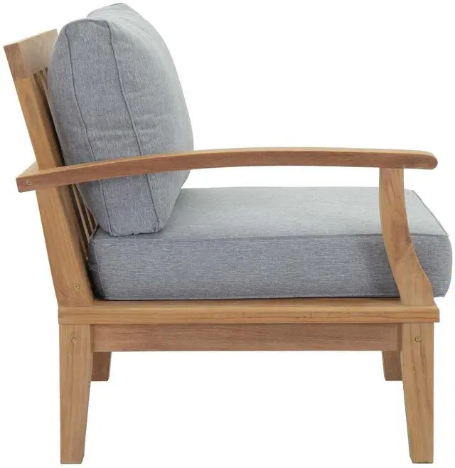 Alt view image 7 of 7 - Marina 8 Piece Outdoor Patio Teak Set by Modway EEI-1479-NAT-GRY-SET
