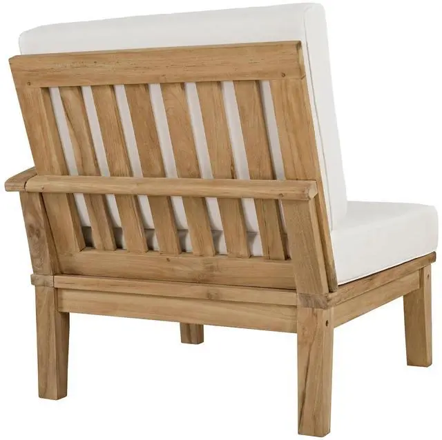 Alt view image 6 of 7 - Marina 6 Piece Outdoor Patio Teak Set by Modway EEI-1597-NAT-WHI-SET