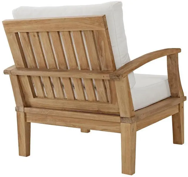 Alt view image 4 of 6 - Marina 4 Piece Outdoor Patio Teak Set by Modway EEI-1537-NAT-WHI-SET