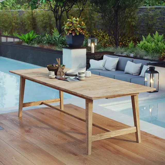 Alt view image 4 of 4 - Dorset Outdoor Patio Teak Dining Table by Modway EEI-2713-NAT