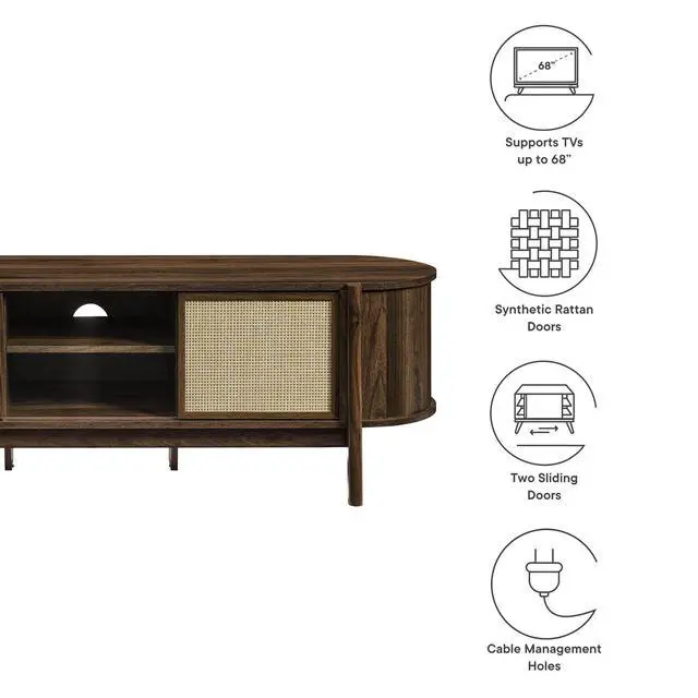 Alt view image 3 of 7 - Reid 61" TV Stand by Modway EEI-7165-WAL