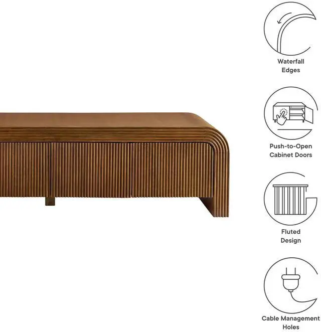 Alt view image 2 of 7 - Waterflute 68" Fluted TV Stand by Modway