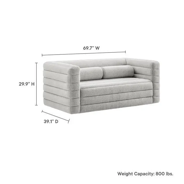Alt view image 3 of 7 - Relle Channel Tufted Boucle Upholstered Loveseat by Modway