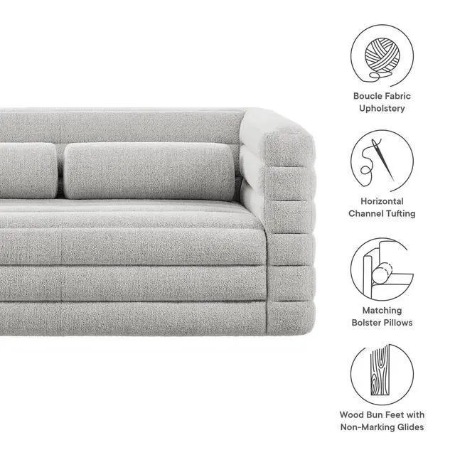 Alt view image 2 of 7 - Relle Channel Tufted Boucle Upholstered Loveseat by Modway