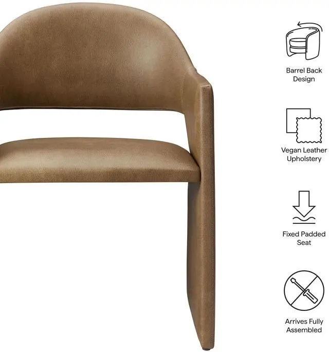 Alt view image 2 of 7 - Talia Vegan Leather Dining Armchair by Modway EEI-7442 ? Modern Dining Room Accent Chair