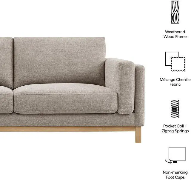 Alt view image 2 of 7 - Roscoe Fabric Sofa by Modway EEI-7327 - Contemporary Sofa Collection and Seating