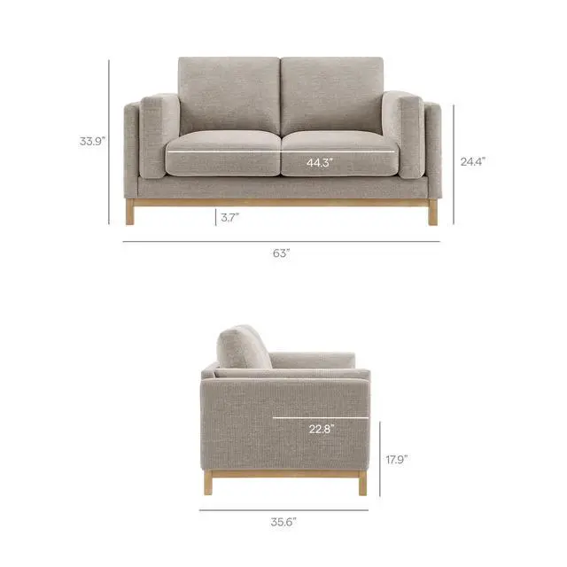 Alt view image 3 of 7 - Roscoe 63 inch Fabric Loveseat by Modway EEI-7328 Upholstered Contemporary Design