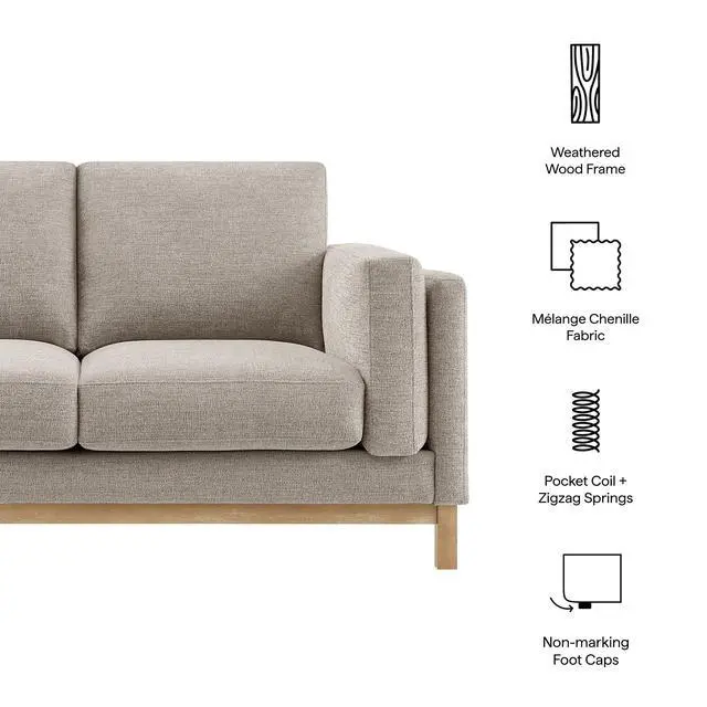 Alt view image 2 of 7 - Roscoe 63 inch Fabric Loveseat by Modway EEI-7328 Upholstered Contemporary Design