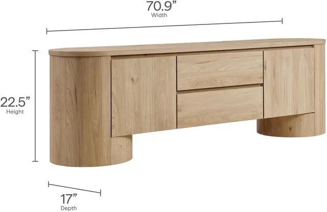 Alt view image 3 of 7 - Duval 71 Inch Oval TV Cabinet by Modway EEI-7440 Mid-Century Modern Entertainment Console