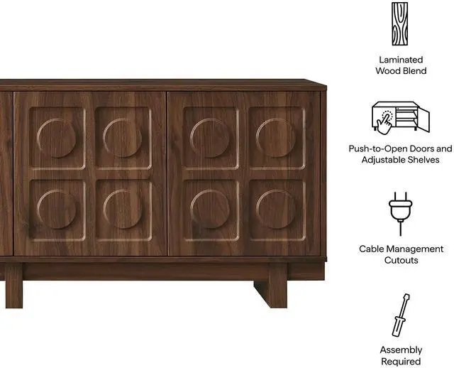 Alt view image 3 of 7 - Knox TV Stand by Modway EEI-7450 - Mid-Century Inspired Media Console with Storage