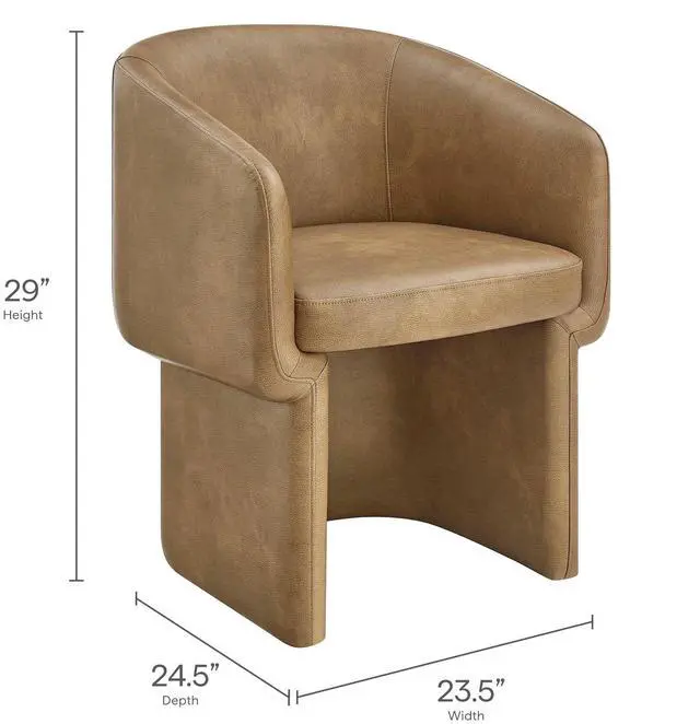 Alt view image 3 of 7 - Verity Barrel Back Vegan Leather Dining Chair by Modway EEI-7383 Modern Upholstered Design