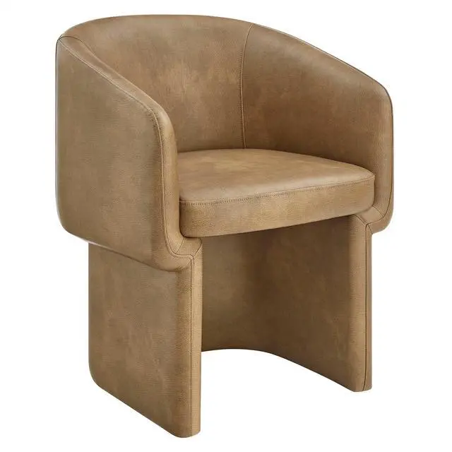 Main image of Verity Barrel Back Vegan Leather Dining Chair by Modway EEI-7383 Modern Upholstered Design