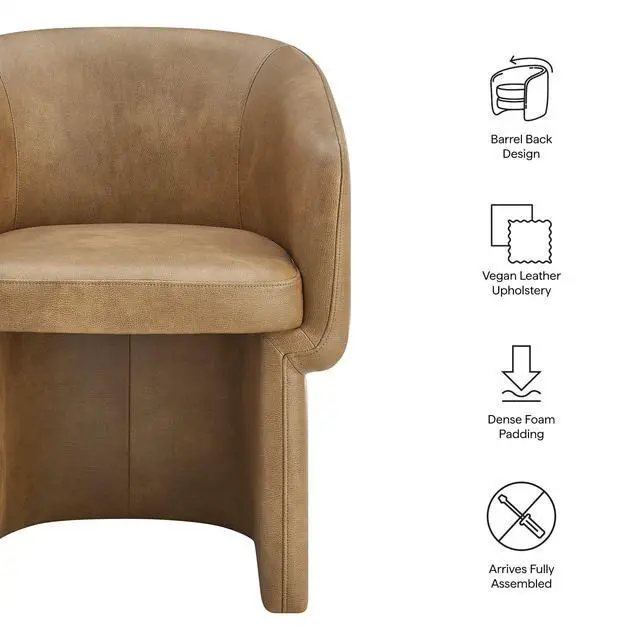 Alt view image 2 of 7 - Verity Barrel Back Vegan Leather Dining Chair by Modway EEI-7383 Modern Upholstered Design