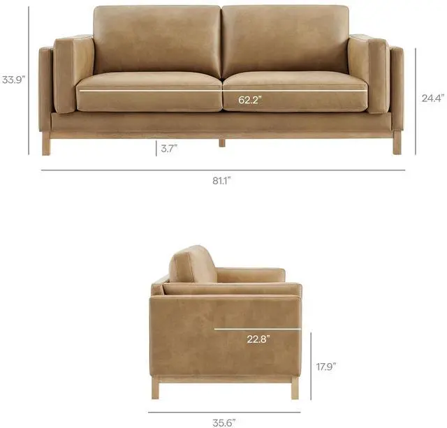 Alt view image 3 of 7 - Roscoe 81-Inch Vegan Leather Sofa by Modway EEI-7335 Modern Upholstered Seating