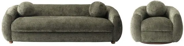 Main image of Tribeca Mid-Century Modern 2-Piece Sofa Set in Olive Green 2-ACSF16-OG