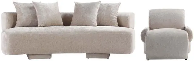 Main image of Verandah Mid-Century Modern 2-Piece Sofa Set in Beige 2-LSAC1769-BE