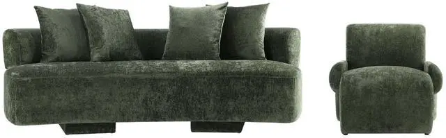 Main image of Verandah Mid-Century Modern 2-Piece Sofa Set in Olive Green 2-LSAC1769-OG