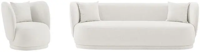Main image of Siri Modern 2-Piece Sofa Set in Cream 2-SFAC5710-CR