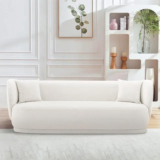 Alt view image 3 of 7 - Siri Modern 2-Piece Sofa Set in Cream 2-SFAC5710-CR