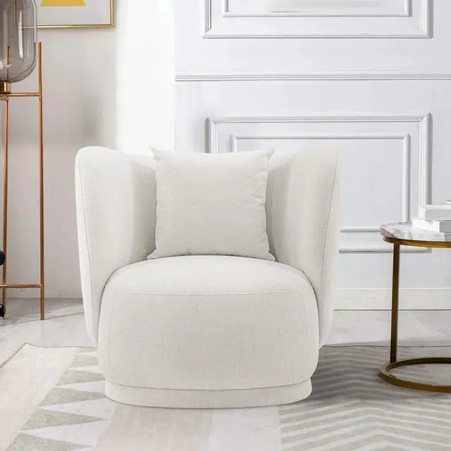 Alt view image 4 of 7 - Siri Modern 2-Piece Sofa Set in Cream 2-SFAC5710-CR