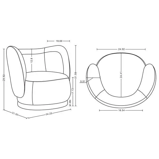 Alt view image 6 of 7 - Siri Modern 2-Piece Sofa Set in Cream 2-SFAC5710-CR