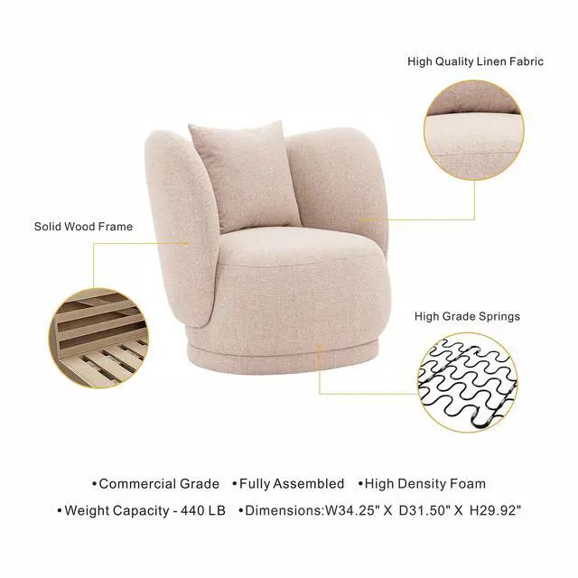 Alt view image 6 of 7 - Siri Modern 2-Piece Sofa Set in Wheat 2-SFAC5710-WT