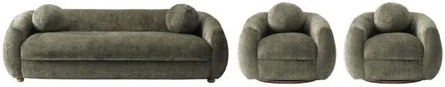 Main image of Tribeca Mid-Century Modern 3-Piece Sofa Set in Olive Green 3-ACSF16-OG