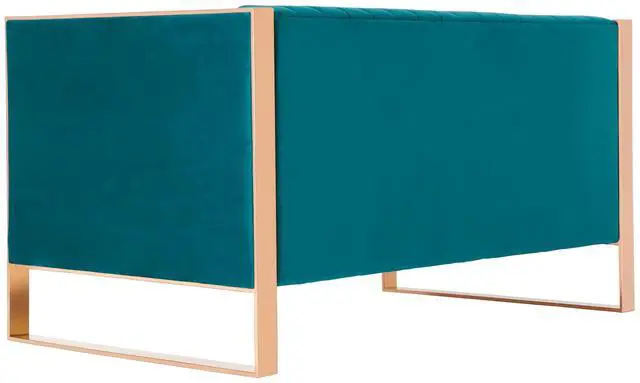 Alt view image 6 of 7 - Trillium Mid-Century Modern 57" Velvet Loveseat in Teal LS016-TL